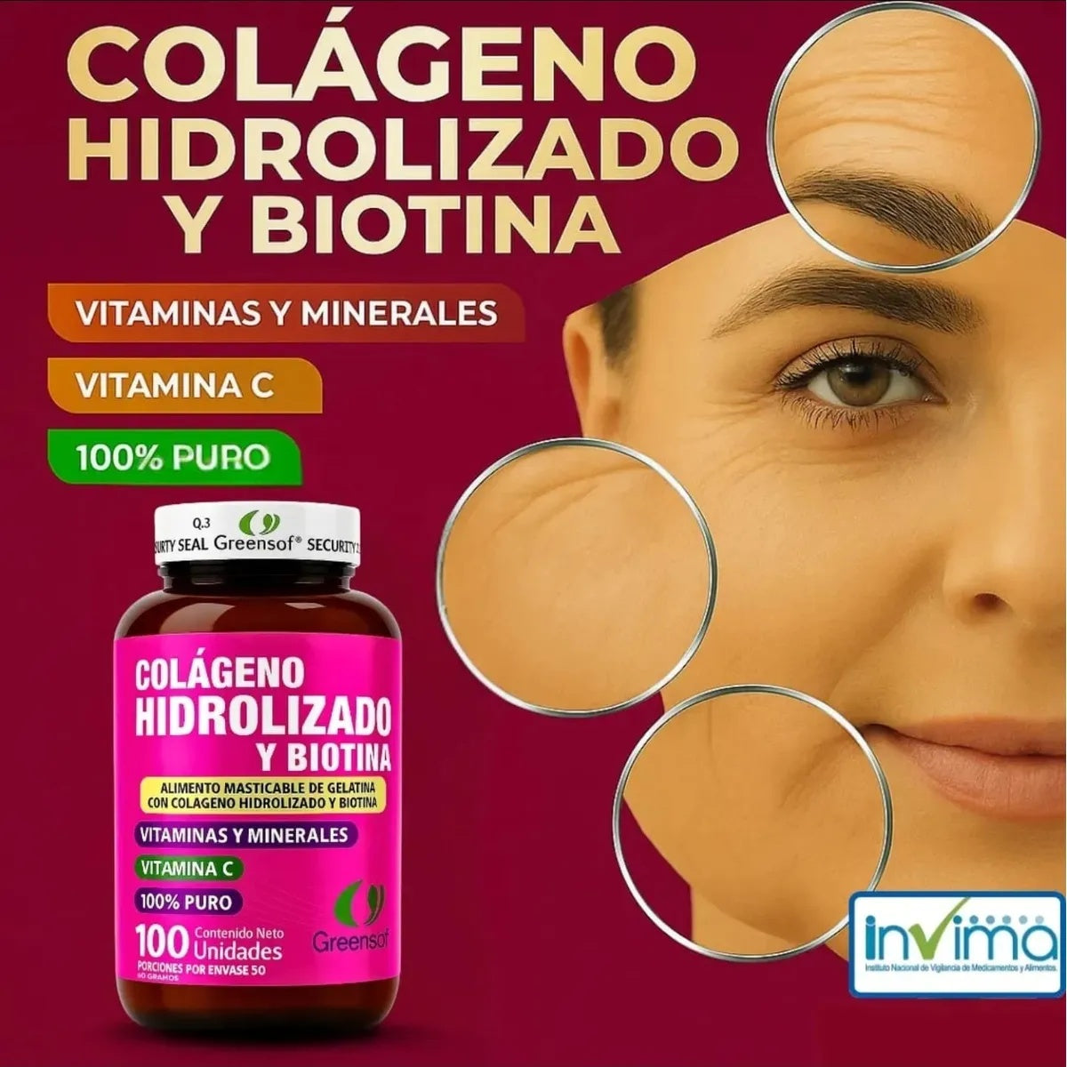 COLÁGENO HIDROLIZADO CON BIOTINA Y VITAMINA C - Pack X2