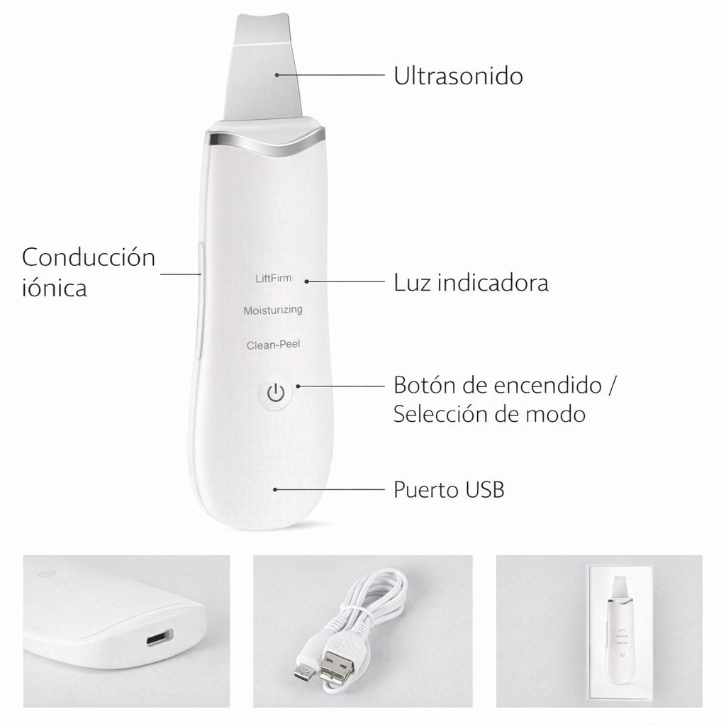 Limpiador Facial Ultrasónico 3 En 1