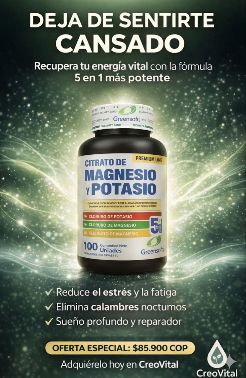 CITRATO DE MAGNESIO Y POTASIO 5 en 1 - FÓRMULA PREMIUM